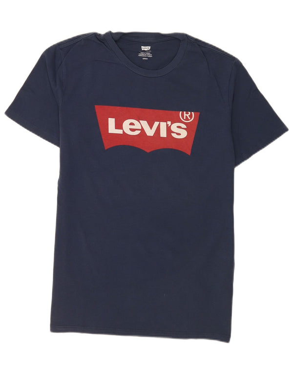 Levi's Herren-T-Shirt mit Grafik, Größe S, marineblaue Baumwolle