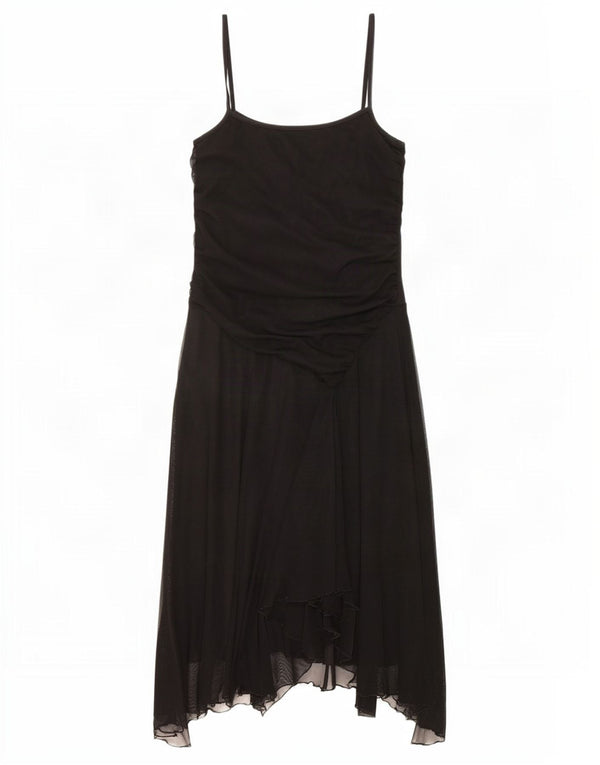 Awear Damen Ärmelloses asymmetrisches Kleid UK 10 Small Schwarz Polyester