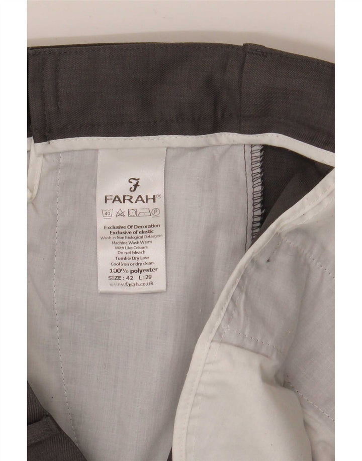 Farah Herren gerade Chinohose W42 L29 Grau Polyester