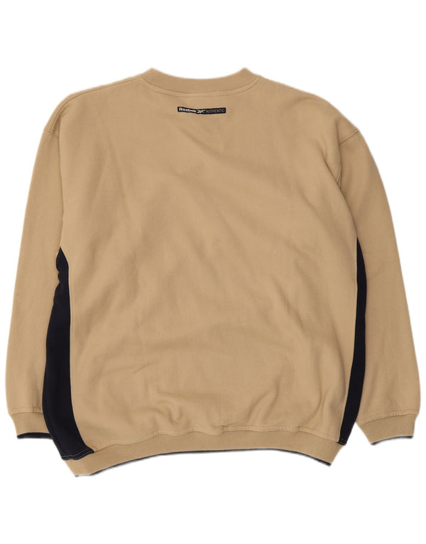 REEBOK Herren-Sweatshirt mit Grafik, groß, beige, Colourblock-Baumwolle