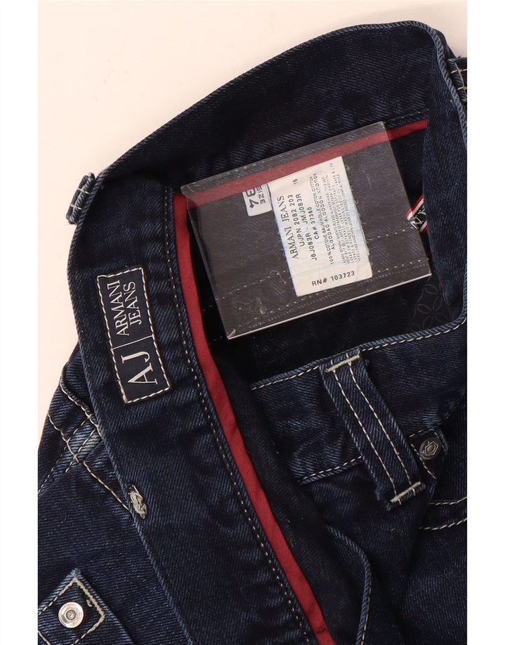 Armani Herren Straight Jeans W34 L34 Marineblaue Baumwolle