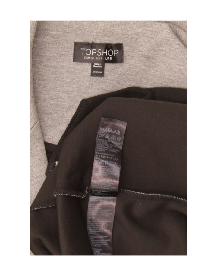 Topshop Damen-Longline-Gilet UK 8 Small Grau meliertes Polyester