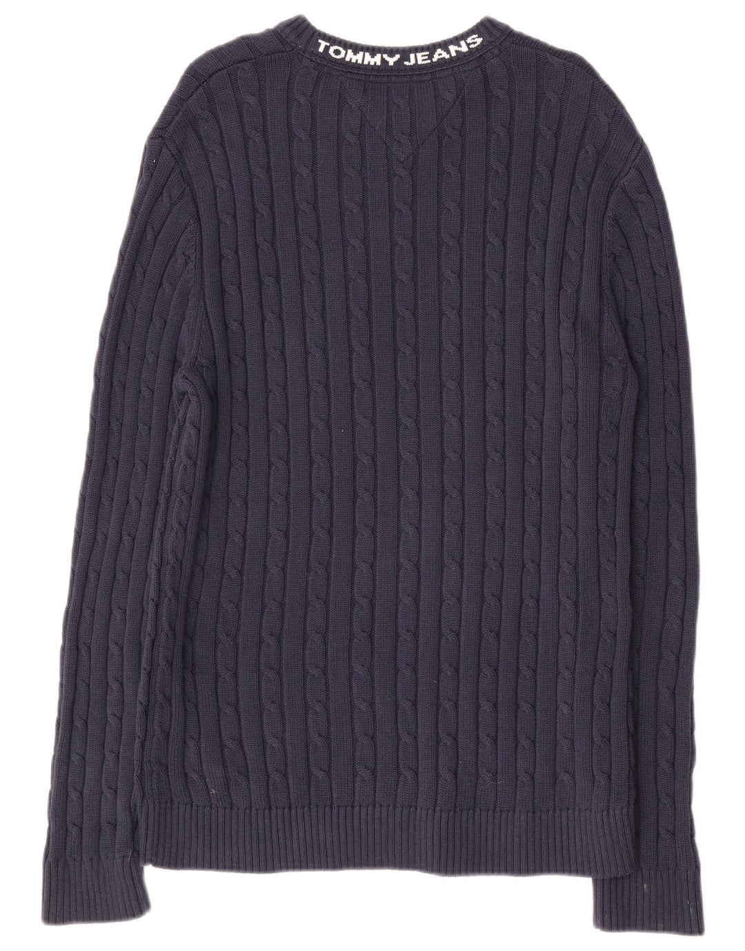 TOMMY HILFIGER Herren-Pullover mit grafischem Rundhalsausschnitt, mittleres Marineblau