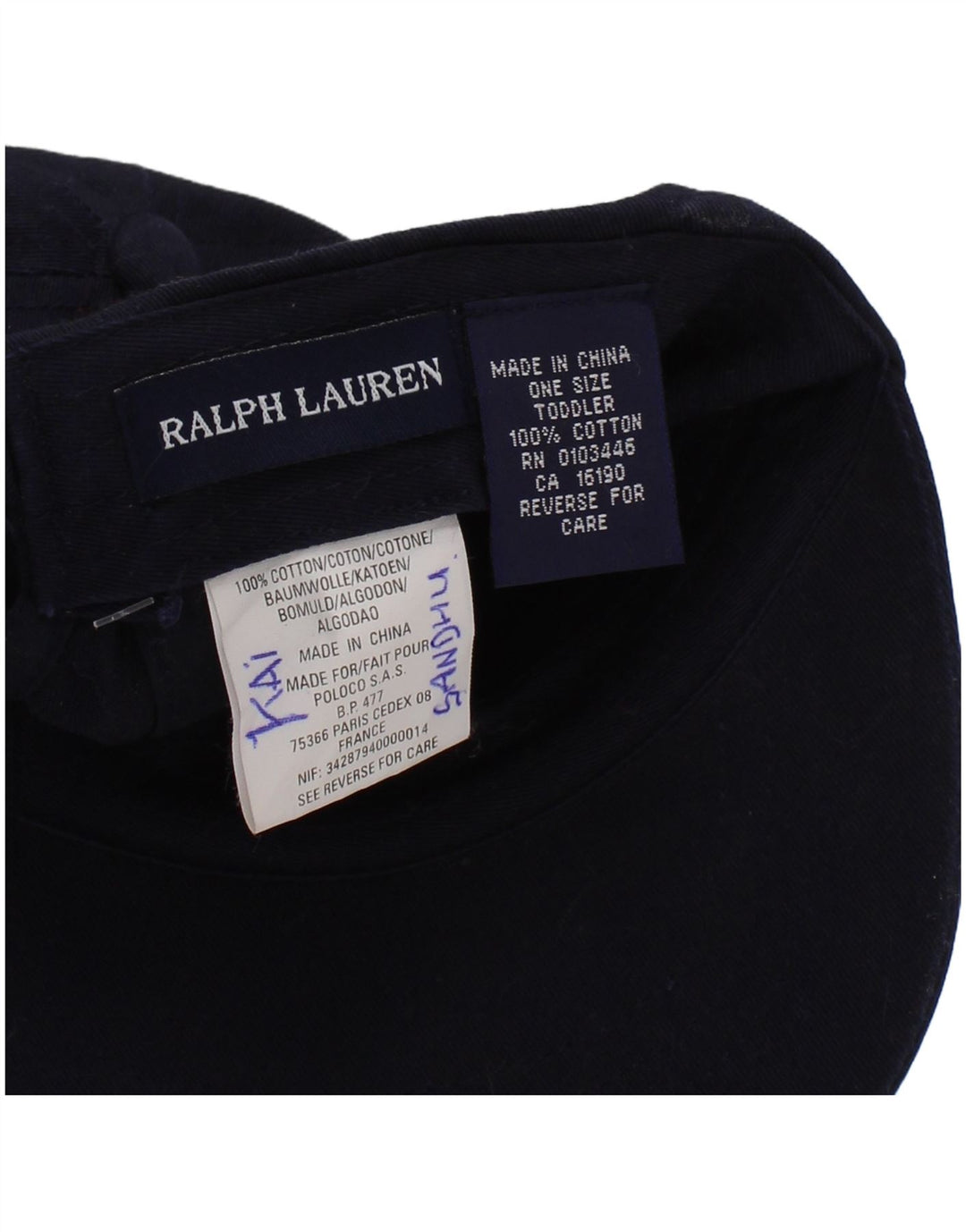 Ralph Lauren Baseballkappe mit Grafik für Jungen, Einheitsgröße, marineblaue Baumwolle