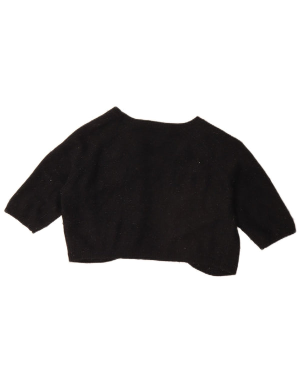 Marks & Spencer Damen-Bolero-Pullover mit 3/4-Ärmeln, Größe M, Schwarz, Angora