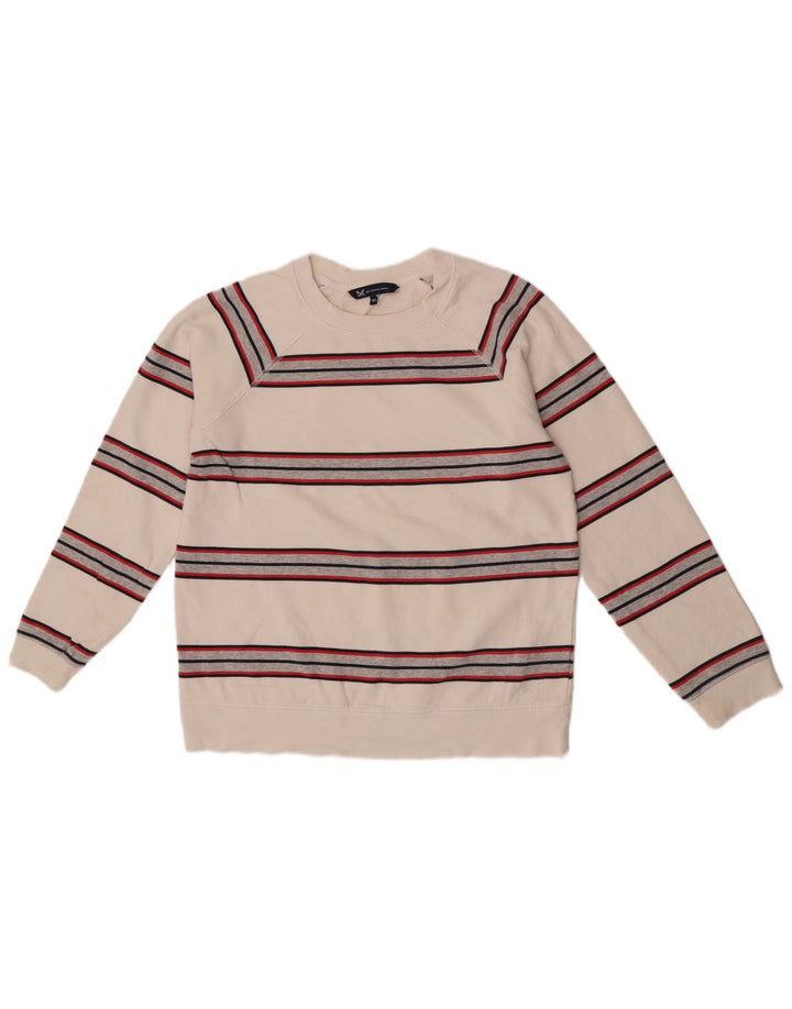 Crew Clothing Damen-Sweatshirt in Übergröße, Gr. 10, Größe S, Weiß, gestreift