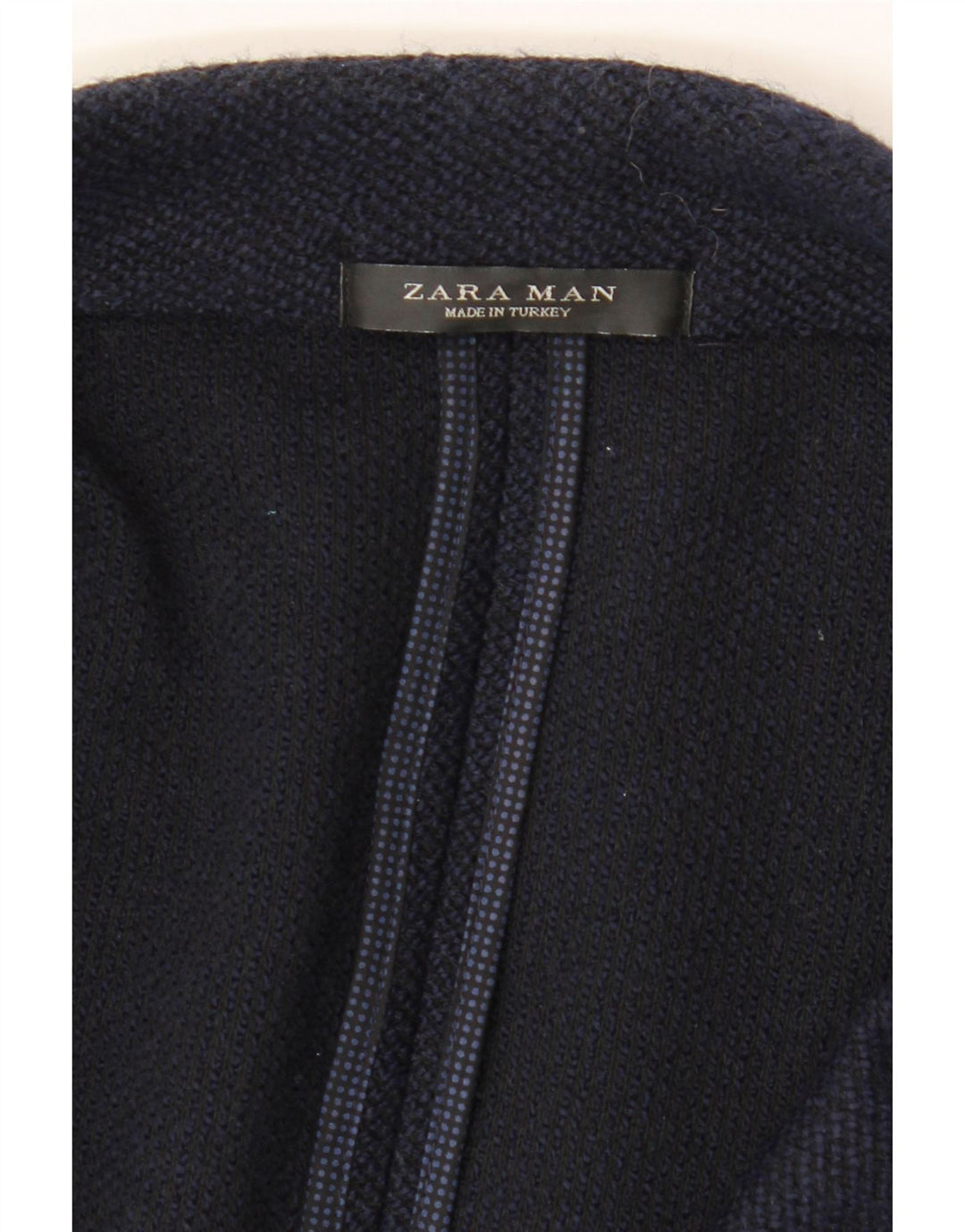 ZARA Mens 2 Button Blazer Jacket UK 38 Medium Navy Blue Acrylic Vintage Zara and Second-Hand Zara from Messina Hembry 