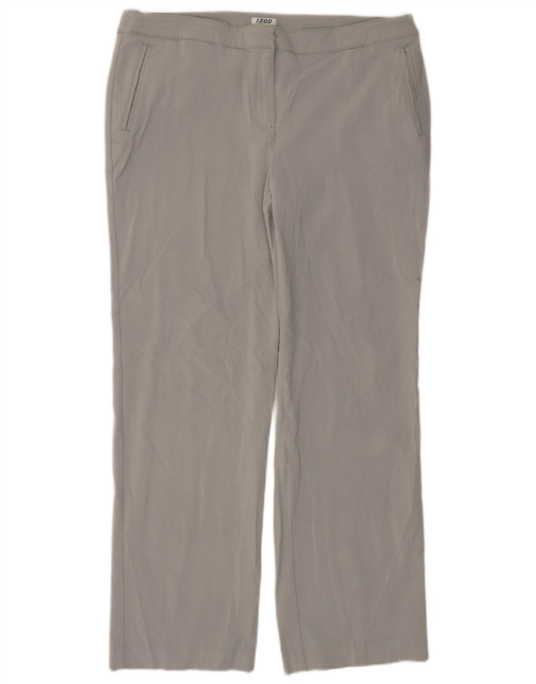 IZOD Damen gerade Chinohose US 14 XL W38 L30 Grau Rayon