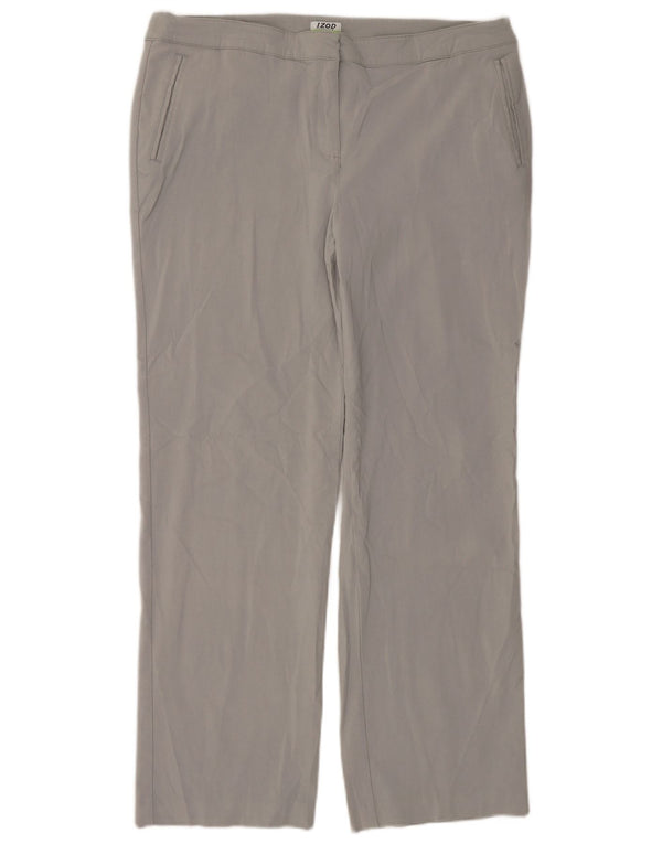 IZOD Damen gerade Chinohose US 14 XL W38 L30 Grau Rayon