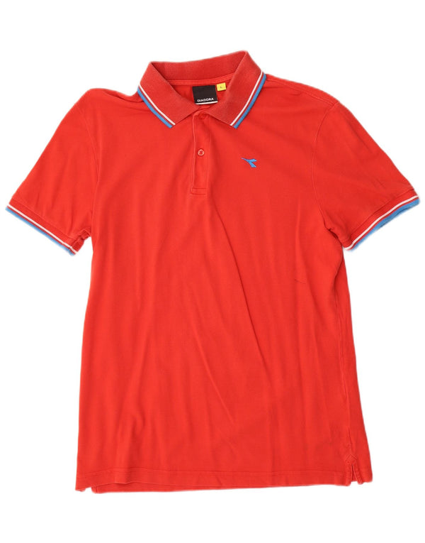 Diadora Herren-Poloshirt, große rote Baumwolle