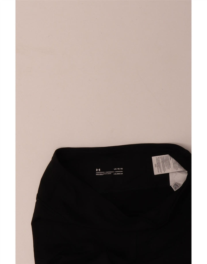 UNDER ARMOUR Damen Cold Gear Leggings UK 14 Large Schwarz Polyester