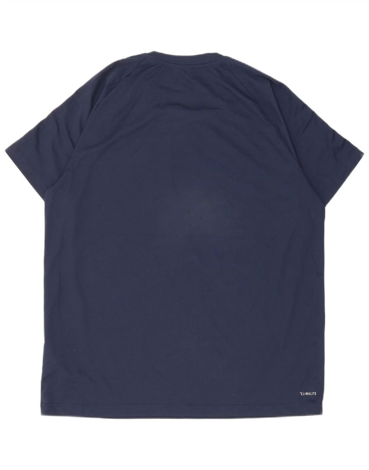 Adidas Herren Climalite T-Shirt Top XL Marineblau Polyester