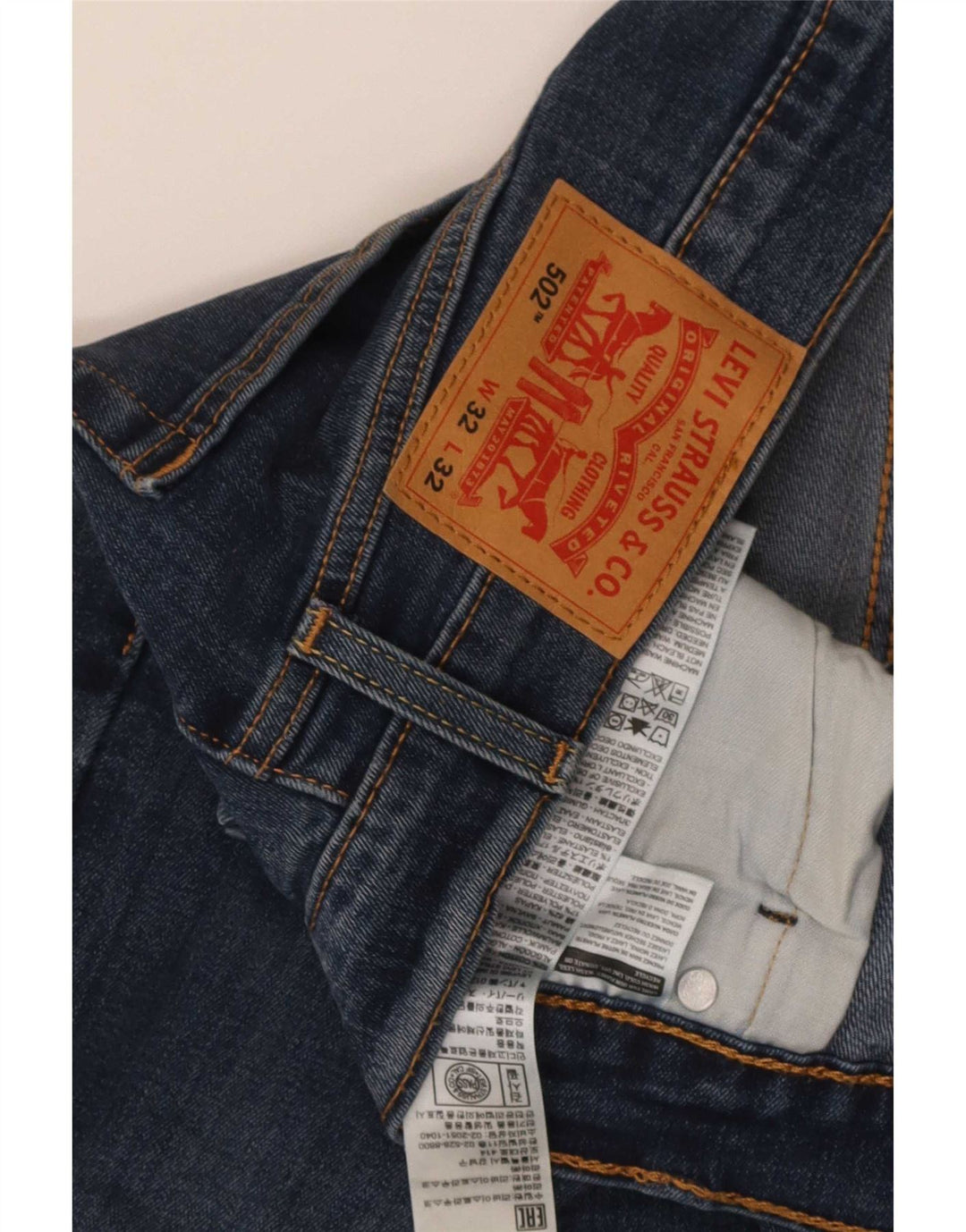 Levi's Herren 502 Tapered Jeans W32 L32 Blaue Baumwolle