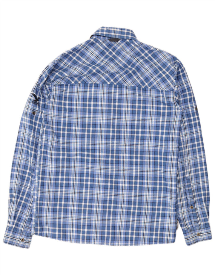 SALEWA Herren-Flanellhemd, klein, blau kariert, Polyester