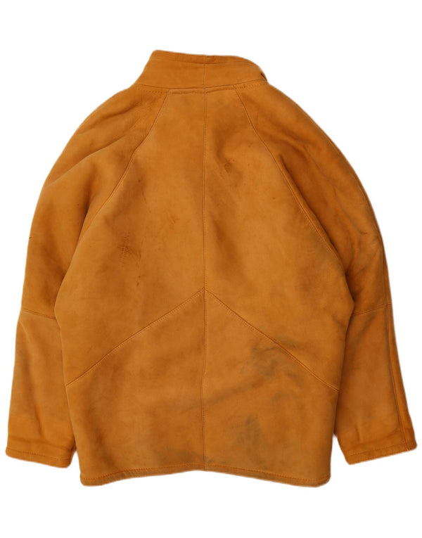 Vintage Damen Übergroße Lammfelljacke IT 42 Mittelbraunes Lammfell