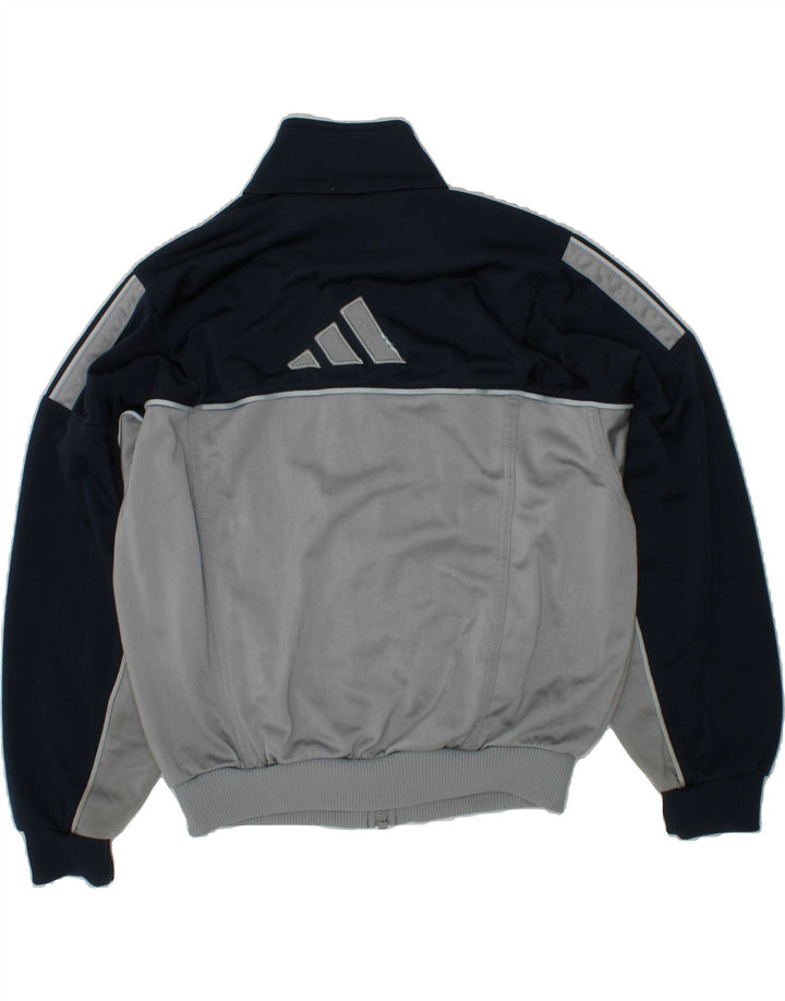 ADIDAS Boys Graphic Tracksuit Top Jacket 9-10 Years Grey Colourblock Vintage Adidas and Second-Hand Adidas from Messina Hembry 