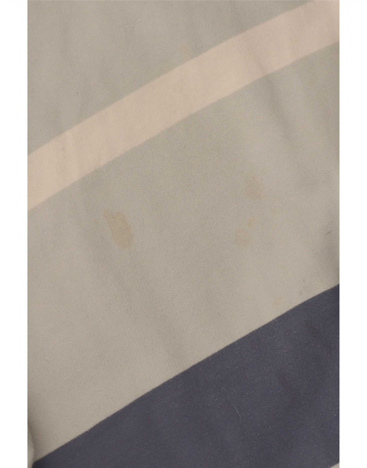 Ellesse Herren-Sweatshirt-Pullover aus mittelblauer, gestreifter Baumwolle