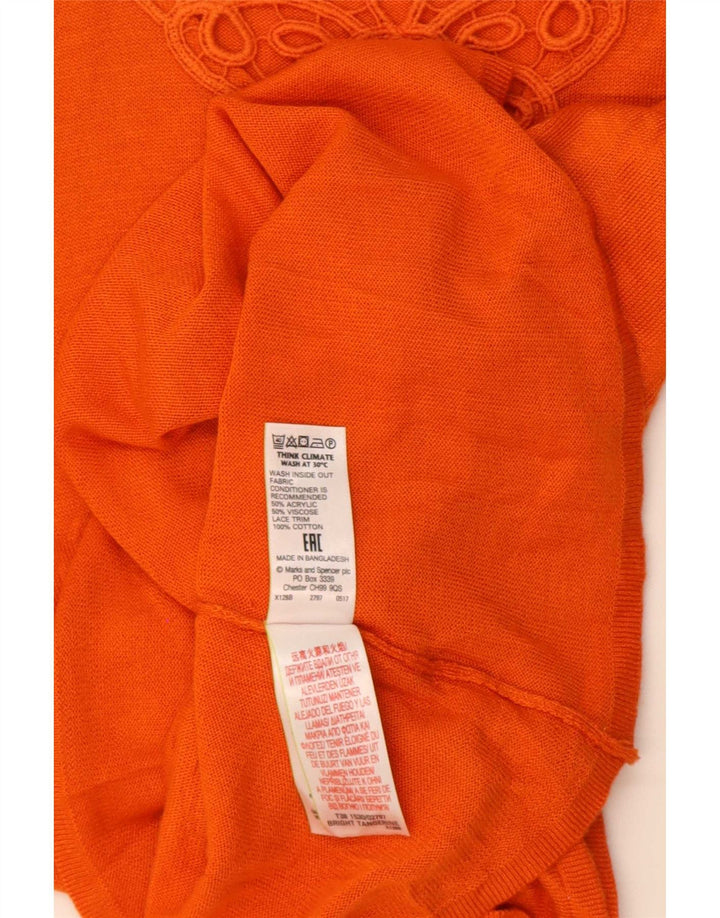 Marks & Spencer Damen Blusenoberteil UK 14 Mittelorange Acryl