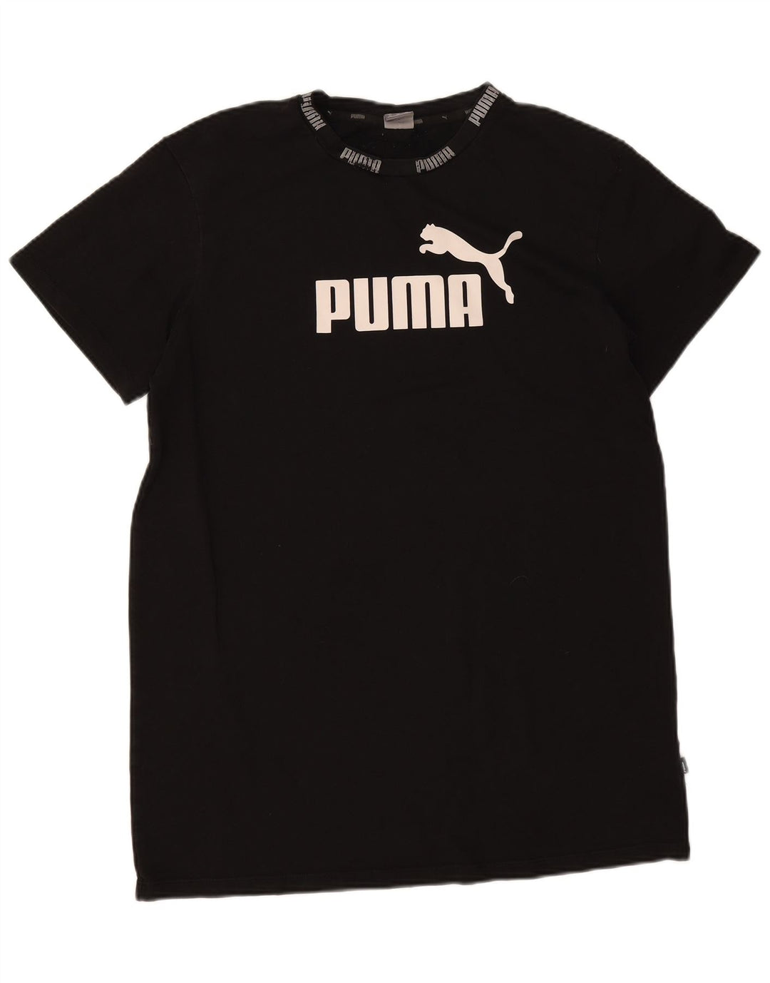 Puma Herren Grafik T-Shirt Top Mittelschwarz Baumwolle