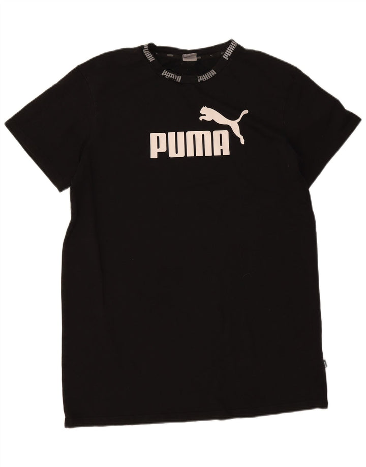 Puma Herren Grafik T-Shirt Top Mittelschwarz Baumwolle