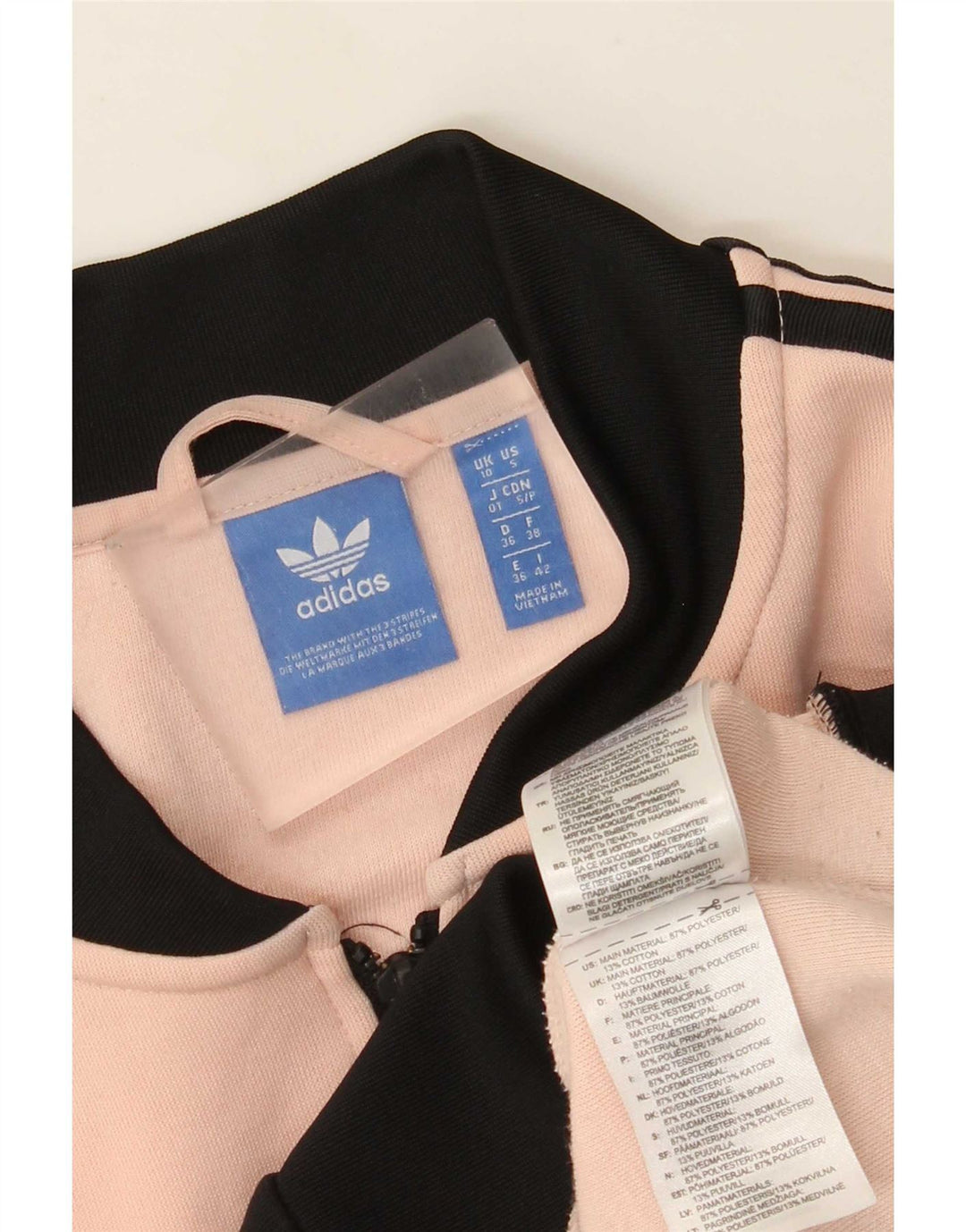 Adidas Damen Grafik-Trainingsanzug-Top-Jacke, UK 10, klein, rosa, Farbblock