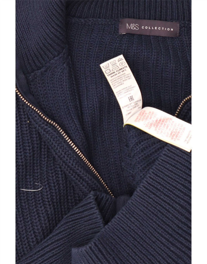 Marks & Spencer Damen Crop Cardigan Pullover UK 12 Medium Navy Blue