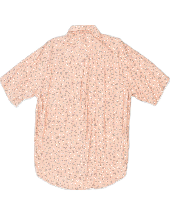 VINTAGE Mens Short Sleeve Shirt Size 15 1/2 Medium Orange Spotted | Vintage Vintage | Thrift | Second-Hand Vintage | Used Clothing | Messina Hembry 