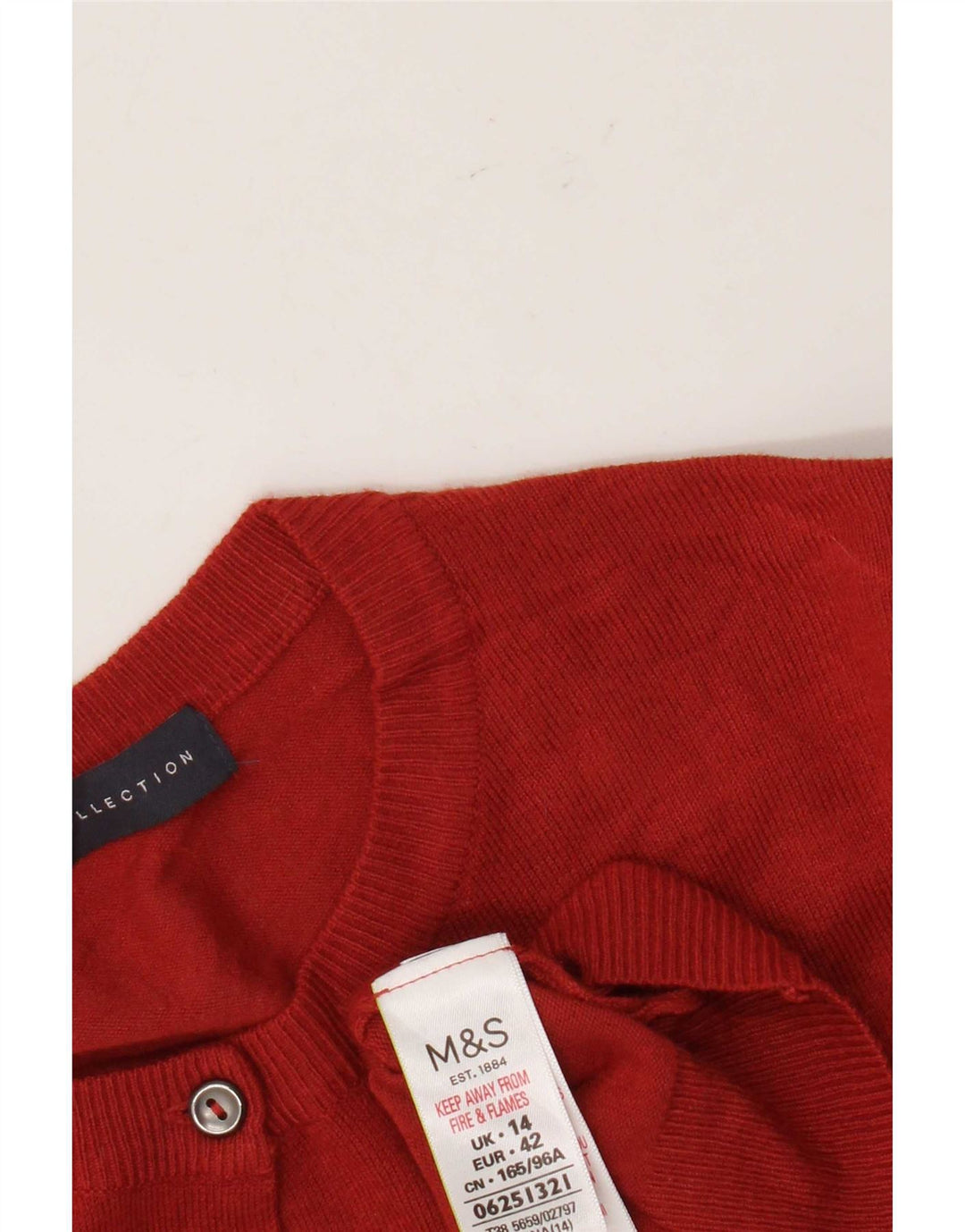 Marks & Spencer Damen Strickjacke Pullover UK 14 Große rote Viskose