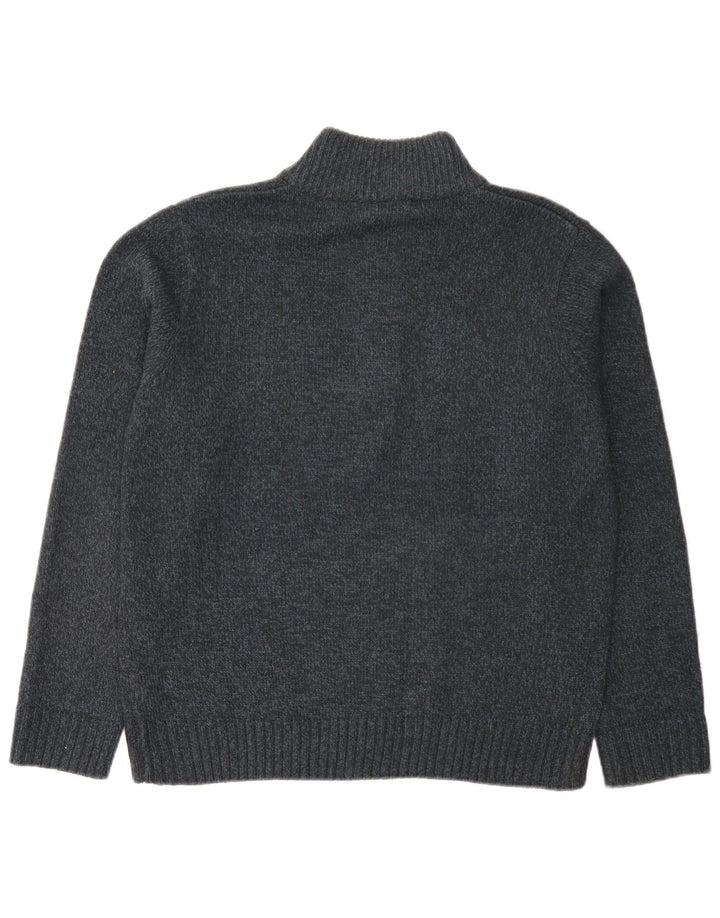 Marks & Spencer Herren-Pullover mit Knopfkragen, groß, Marineblau meliert