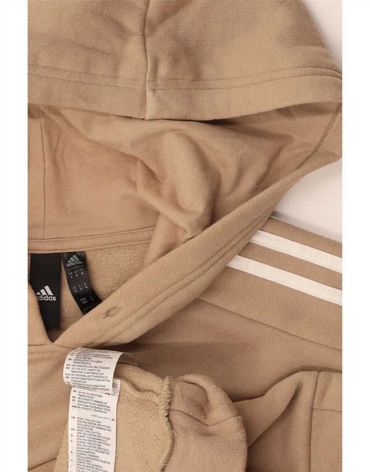 ADIDAS Herren Kapuzenpullover Mittelbeige Baumwolle