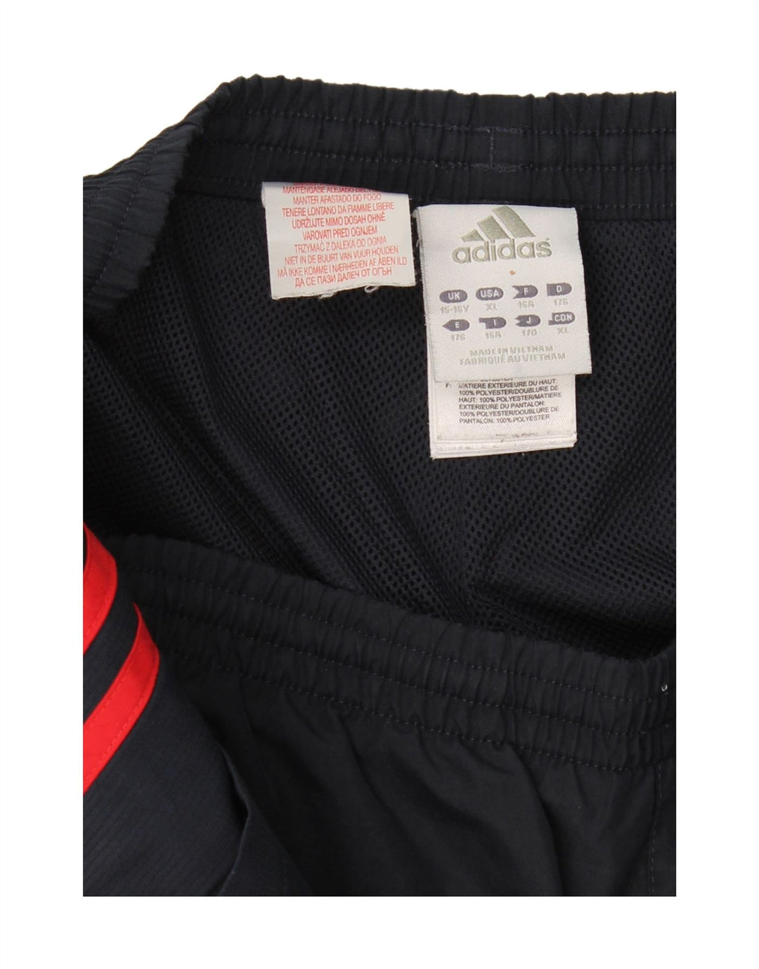ADIDAS Boys Tracksuit Trousers 15-16 Years  Navy Blue Polyester