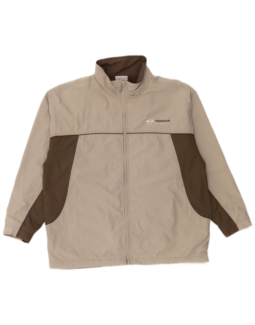 REEBOK Herren-Trainingsanzugoberteil mit lockerer Passform, XS, Grau, Farbblock