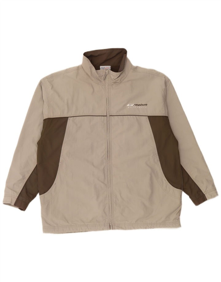 REEBOK Herren-Trainingsanzugoberteil mit lockerer Passform, XS, Grau, Farbblock