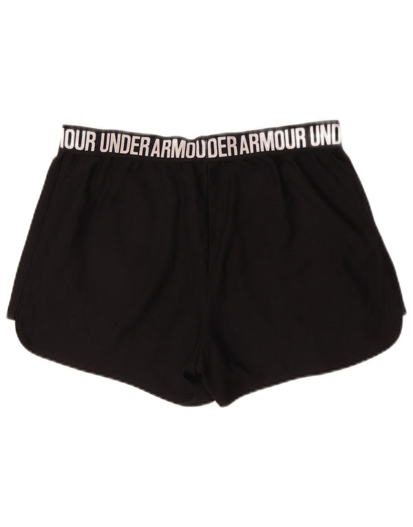 Under Armour Womens Heat Gear Graphic Sport Shorts UK 14 Large Black