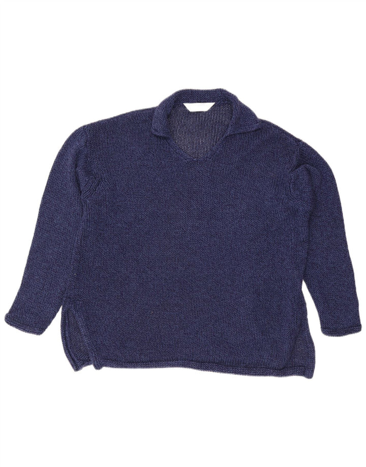 Marks & Spencer Damen-Pullover mit Polokragen, Gr. 12, mittleres Marineblau