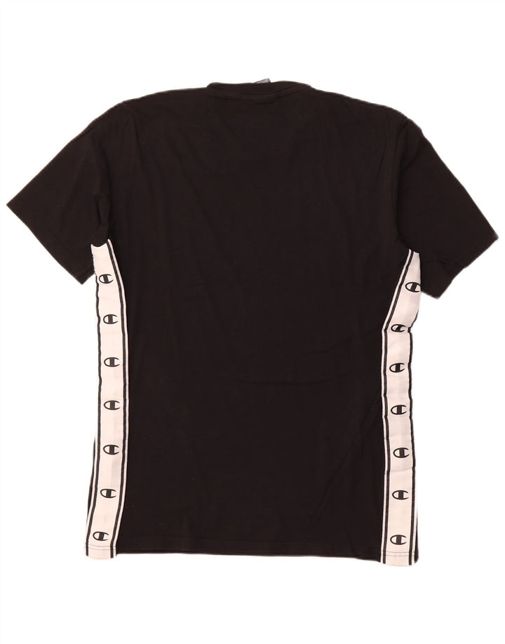 CHAMPION Herren-T-Shirt mit Grafik, groß, Schwarz, Colourblock-Baumwolle