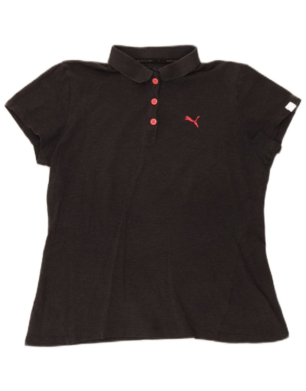 Puma Damen Kurzarm-Poloshirt mit normaler Passform, UK 14, Mittelgrau