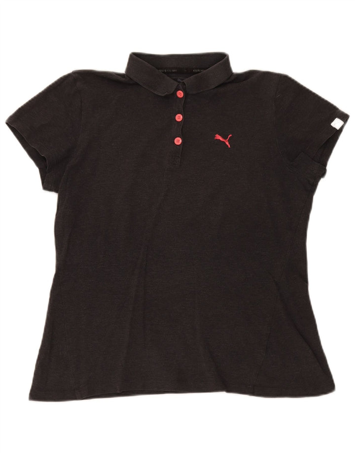 Puma Damen Kurzarm-Poloshirt mit normaler Passform, UK 14, Mittelgrau