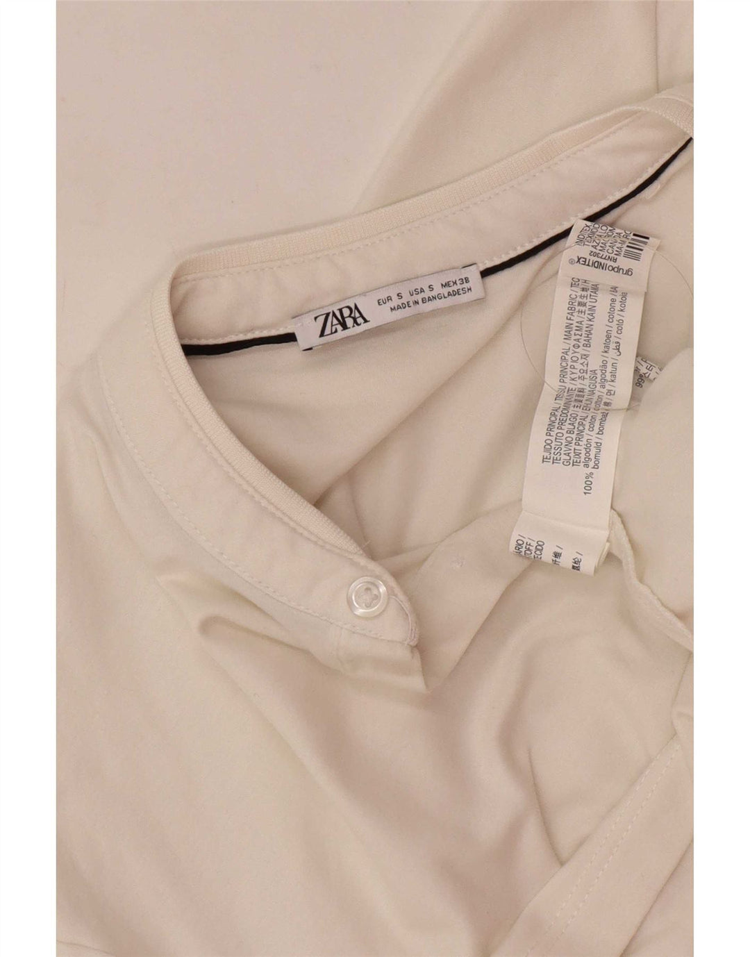 Zara Herren-Poloshirt, kleine weiße Baumwolle