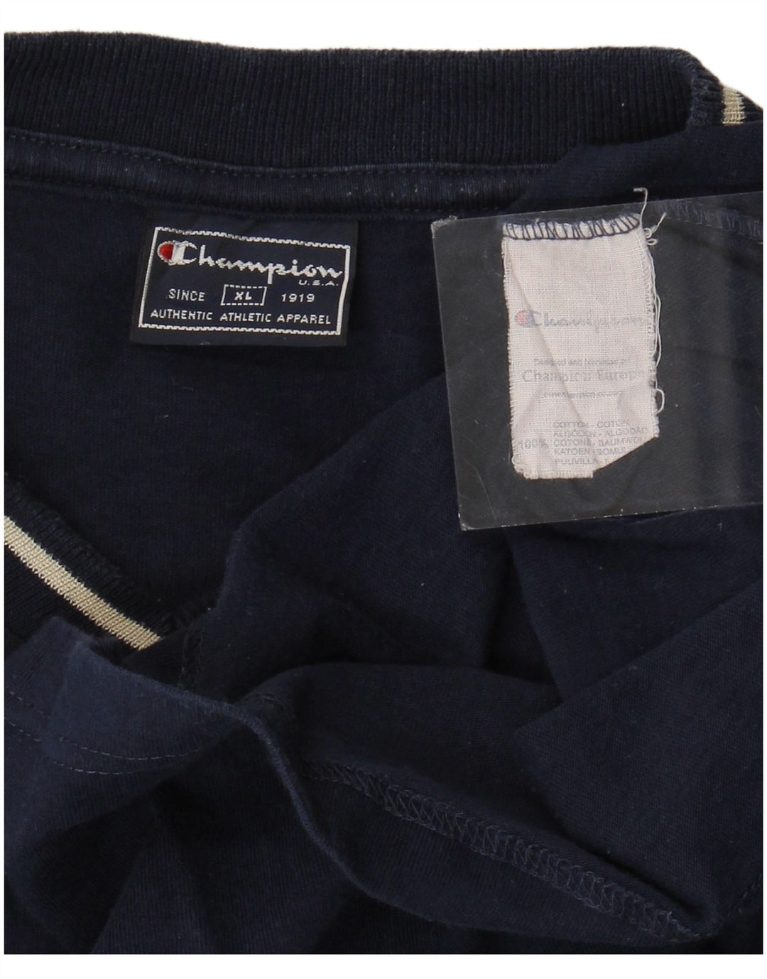 Champion Herren T-Shirt Top XL Marineblau Baumwolle