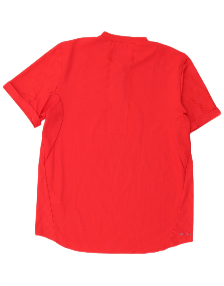 Nike Herren Dri Fit T-Shirt Top, großes rotes Polyester