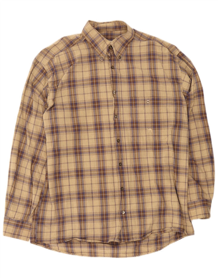 Camel Herren-Flanellhemd, mittelbeige kariert