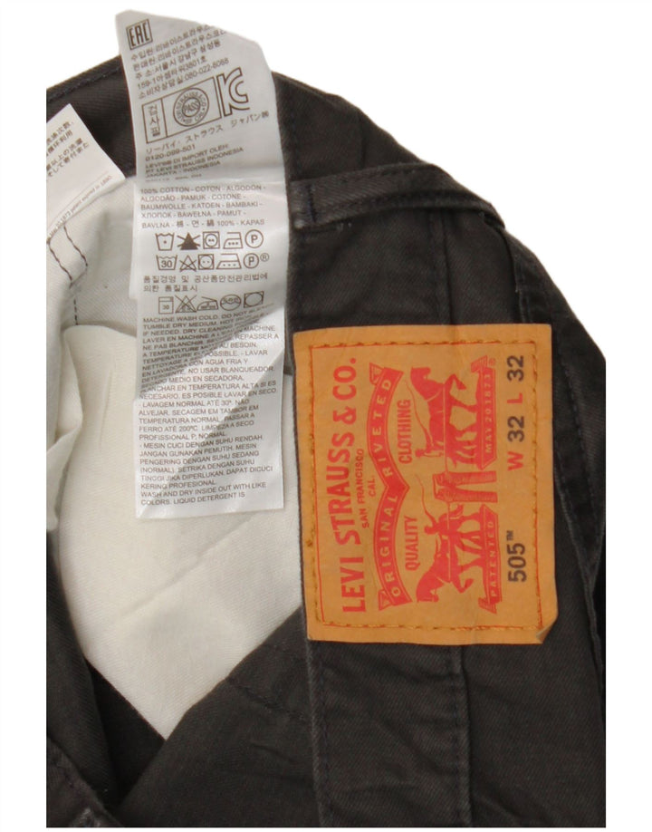 LEVI'S Herren 505 Straight Casual Hose W32 L32 Graue Baumwolle