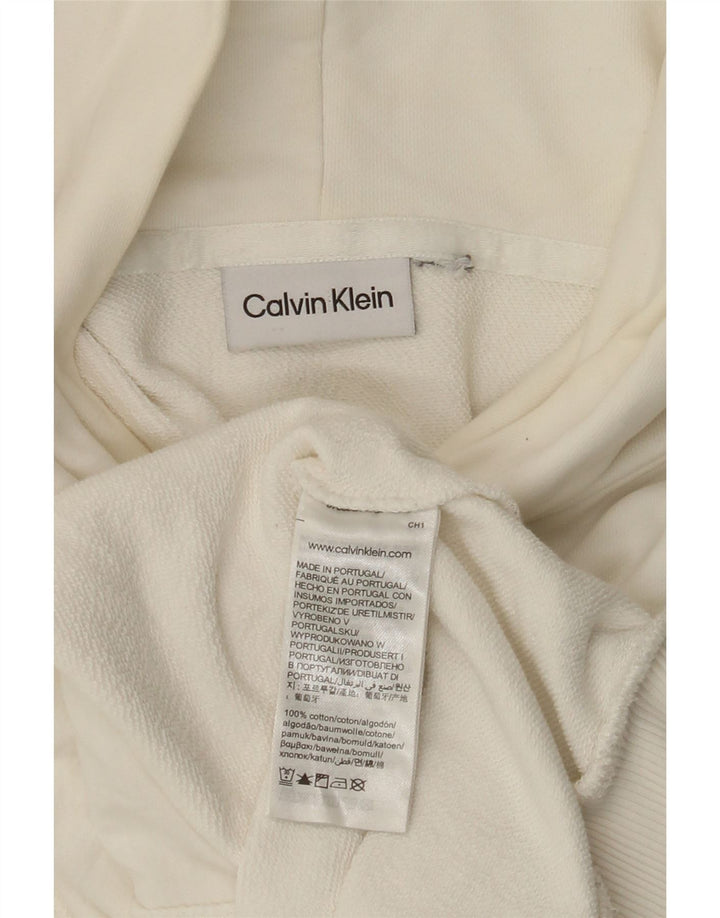 Calvin Klein Herren-Kapuzenpullover mit Grafik, 3XL, cremefarbene Baumwolle