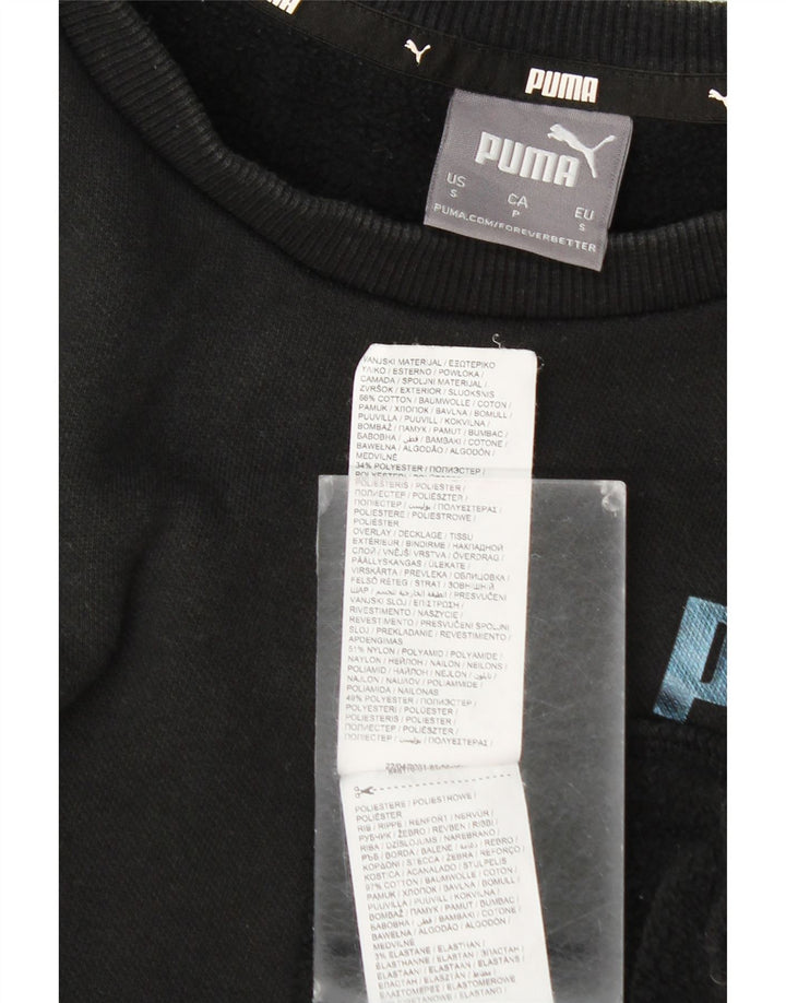 Puma Herren-Sweatshirt mit Grafik, Größe S, Schwarz, Colourblock-Baumwolle