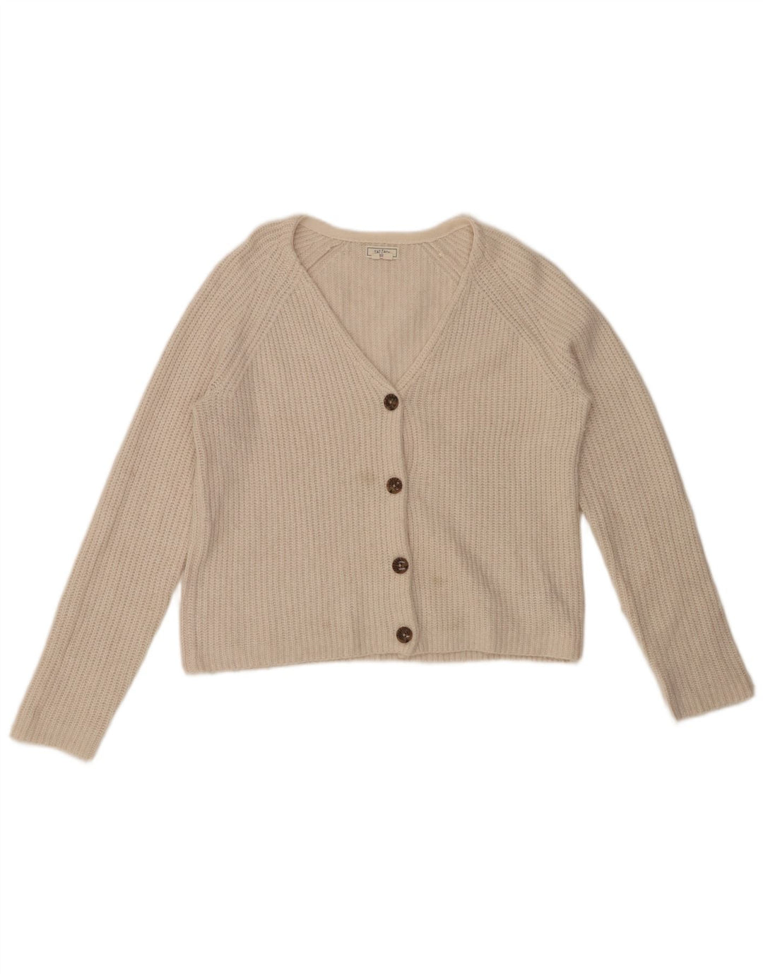 FAT FACE Damen-Cardigan, übergroß, bauchfrei, Gr. 10, Größe S, Weiß, Nylon