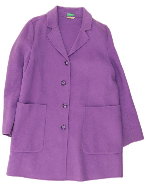 Benetton Damenmantel UK 14 Large Lila Wolle
