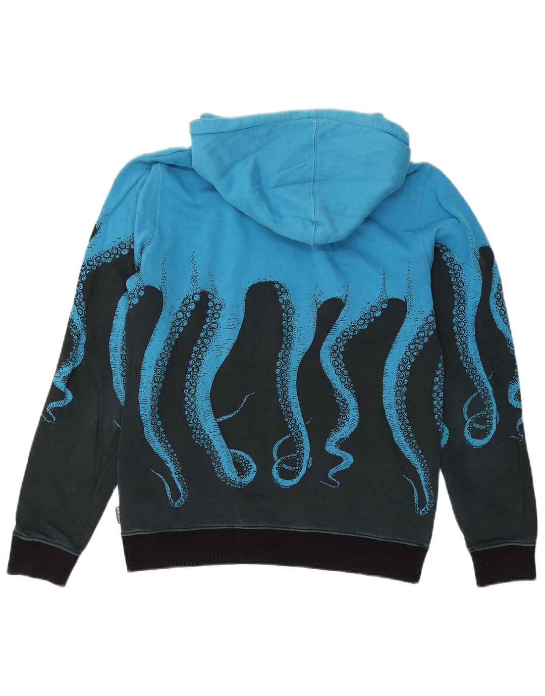 Octopus Herren-Kapuzenpullover mit Grafik, klein, Blau, Colourblock-Baumwolle