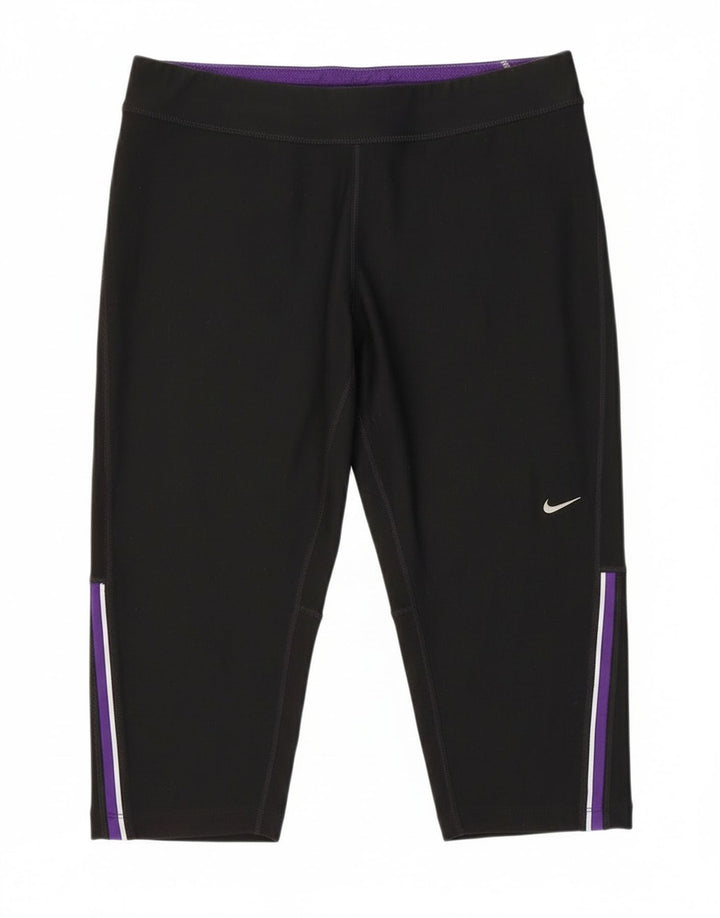 Nike Damen Dri Fit Bermuda Sportshorts UK 14 Large Schwarz Polyester