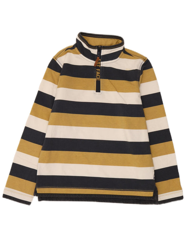 Fat Face Jungen-Sweatshirt mit Reißverschluss am Hals, 12–13 Jahre, mehrfarbig gestreift